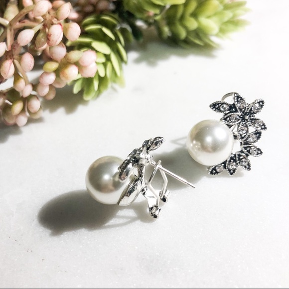 SPECIAL👑Vintage Style Rhinestones Pearl Earrings - Picture 3 of 3